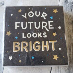 NWT - Your Future Looks Bright - Graduation Paper Napkins Set of 32